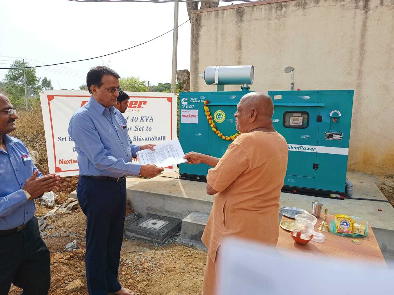 Nexteer Automotive DG donation RAMAKRISHNA MISSION, Shivanahalli